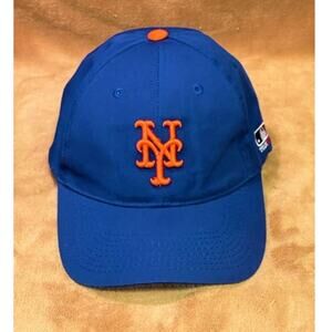 New York Mets, OutDoor Velcroback Cap, Team MLB, Adult Team Colors Blue & Orange